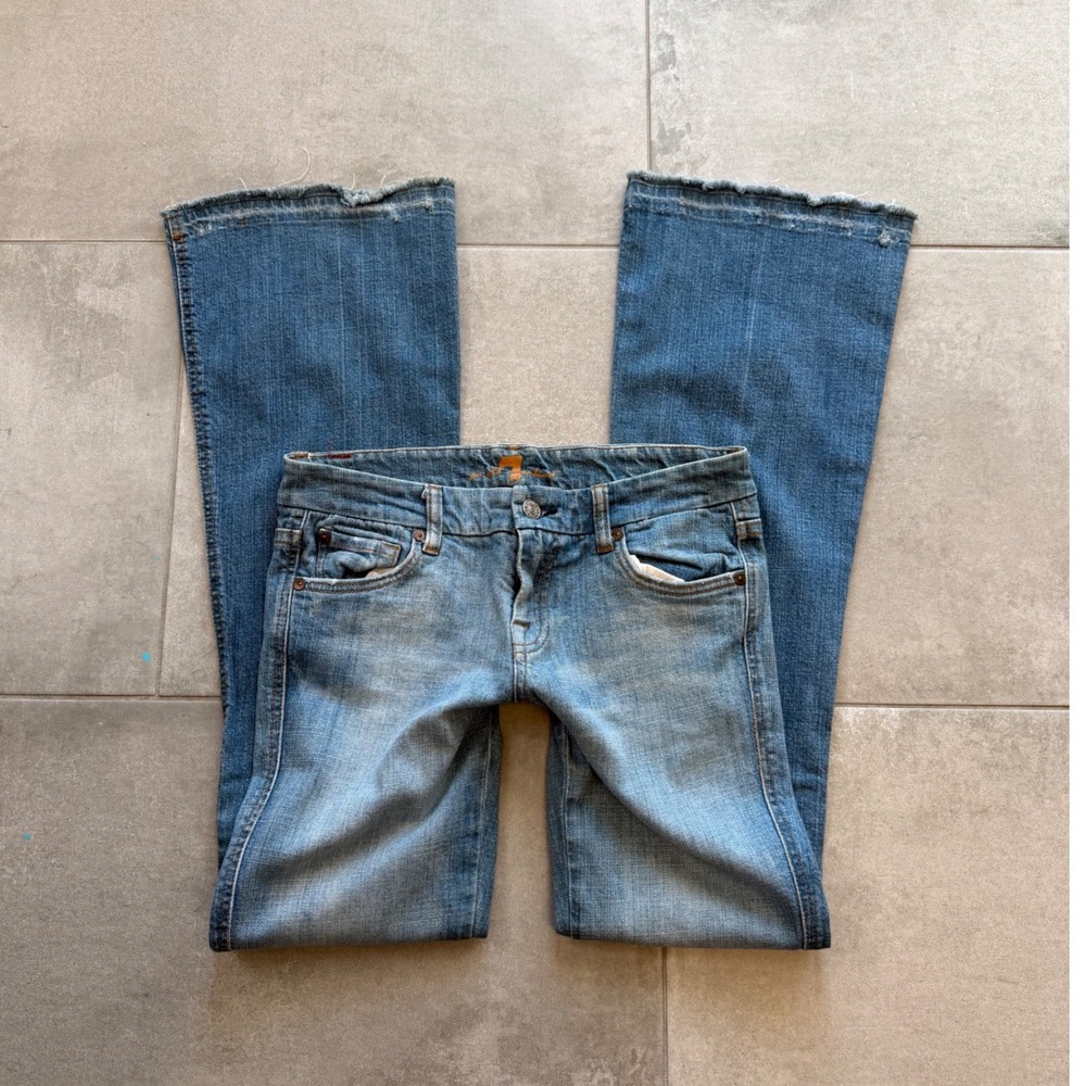 7 Vintage Low Rise Flared Bootcut Jeans Blue A Pocket Size 4/30 (28x30)